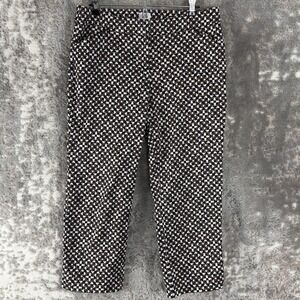 Shelli Segal Size 10 Geometric Straight Leg Flat‎ Front Pants Button Zip